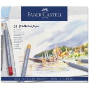 Akvarelové pastelky Faber-Castell Goldfaber Aqua plechová krabička, 24 farieb
