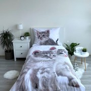 Obliečky Kočka grey