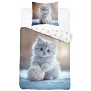 Detské obliečky Mačiatko klbko white