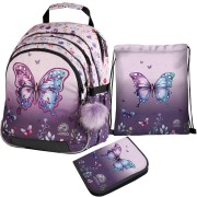 Školský batoh pre prvákov Ulitaa Klasik Motýľ, 3dielny set