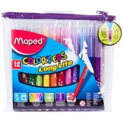 Detské fixky Maped Color'Peps Long Life 12 farieb, puzdro na zips