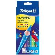 Pastelky Pelikan Silverino trojhranné tenké 12 ks