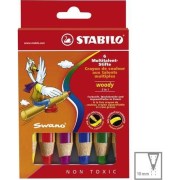 Pastelky Stabilo Woody 3v1, 6 ks