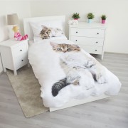 Obliečky Mačka white