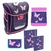 Školská taška Reybag Pink Butterfly - 5dielny SET