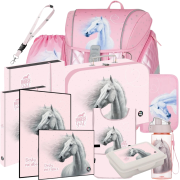 Školská aktovka Oxybag Premium Light Kôň Romantic Horse Girl – 12-dielny set