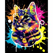 Diamantové maľovanie - Super mačka Pop Art na ráme 40x50 cm