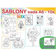 Sada šablón MIX A6 - Farebné pieskovanie obrázkov