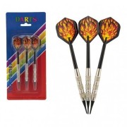 Házecí šipky 3ks kov/plast 15cm s plamenem