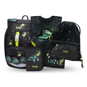 Školský batoh Baagl Airy Traktor – 5-dielny set
