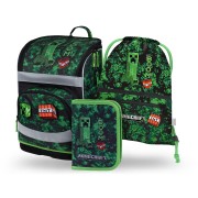 BAAGL SET 3 Zippy Plus Minecraft Boom: aktovka, peračník, sáčok