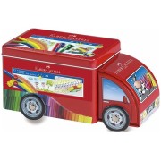 Detské fixy Faber-Castell Connector plechové autíčko 33 farieb