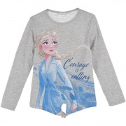 Dievčenské tričko Ľadové kráľovstvo - Elsa DR sivé