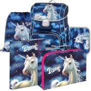 Školská taška pre dievčatá Oxybag PREMIUM Unicorn 1 5dielny set a desiatový box Oxybag zadarmo