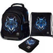 Školský batoh pre prvákov Ulitaa Klasik Vlk, 3dielny set