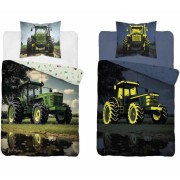 Svietiace obliečky zelený traktor